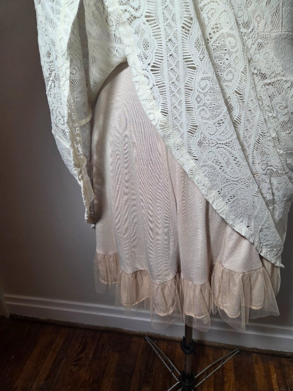 Free People Cream Lace Mini Dress - Picture 6 of 8
